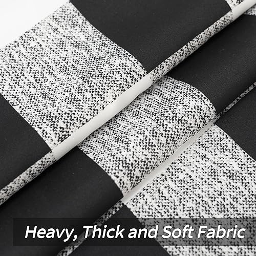 Vista 209 de DriftAway - Cortinas de ojales opacas, patrón a cuadros, forro térmico con aislamiento, blackout, impresas a cuadros, 2 capas, juego de 2 paneles