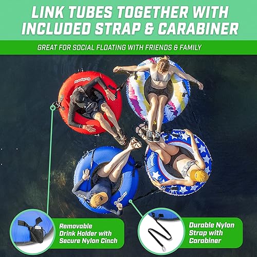 Miniatura 6 de GoSports Tubo de río resistente de 44 pulgadas con cubierta de lona premium - Tubo de río de grado comercial - Estrellas y rayas