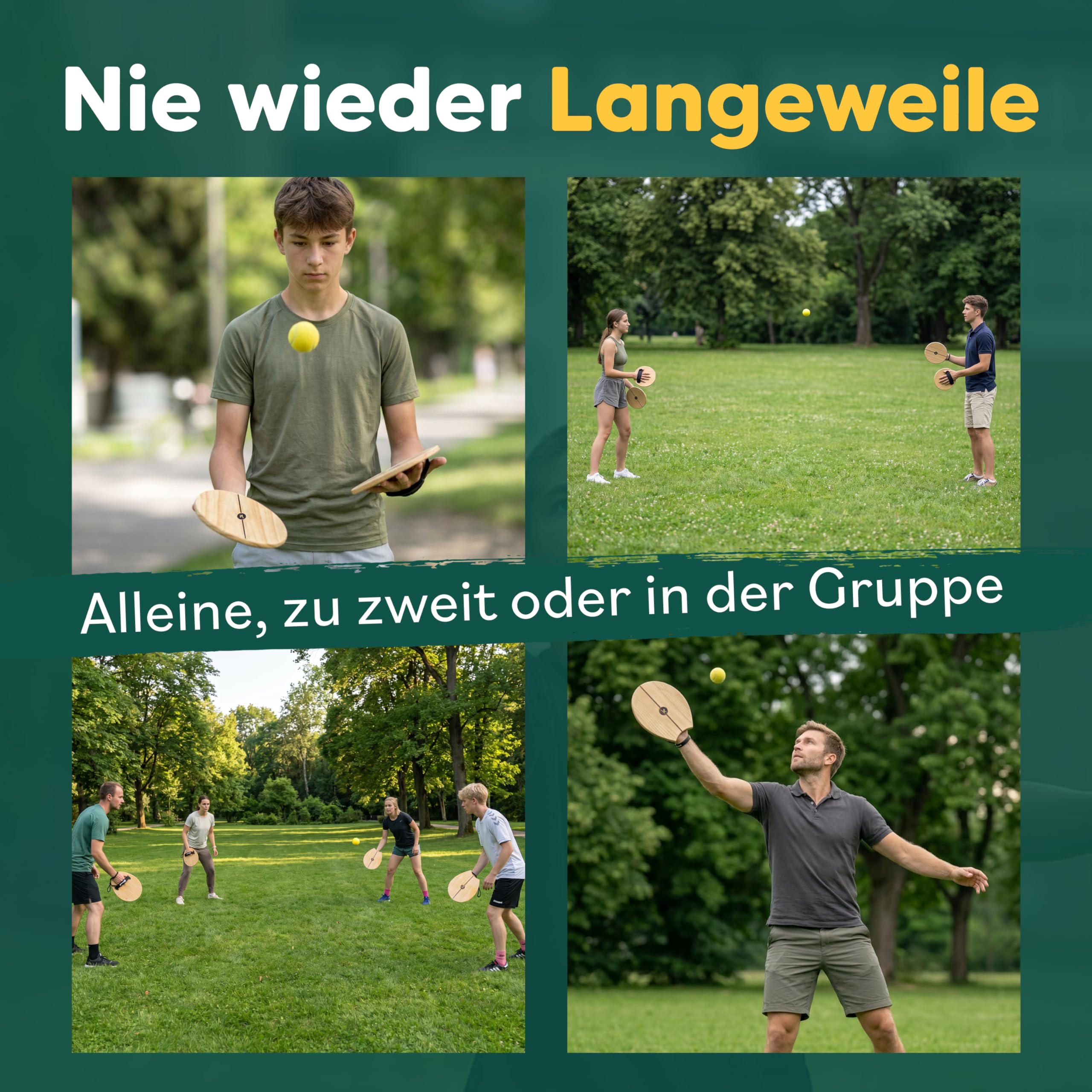 two46 Boardball | Klettballspiel war gestern - Das Neue Outdoor Spiel für Kinder & Erwachsene | Erfunden in DE - Alternative zu Badminton & Tennis | spannendes Strand- & Garten Spiel
