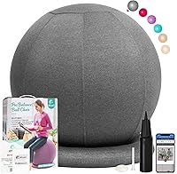 Vista 1 de ProBalanceΩ - Silla de bola de yoga, silla de ejercicio con funda y base para escritorio de oficina en casa, parto y embarazo, bola de estabilidad