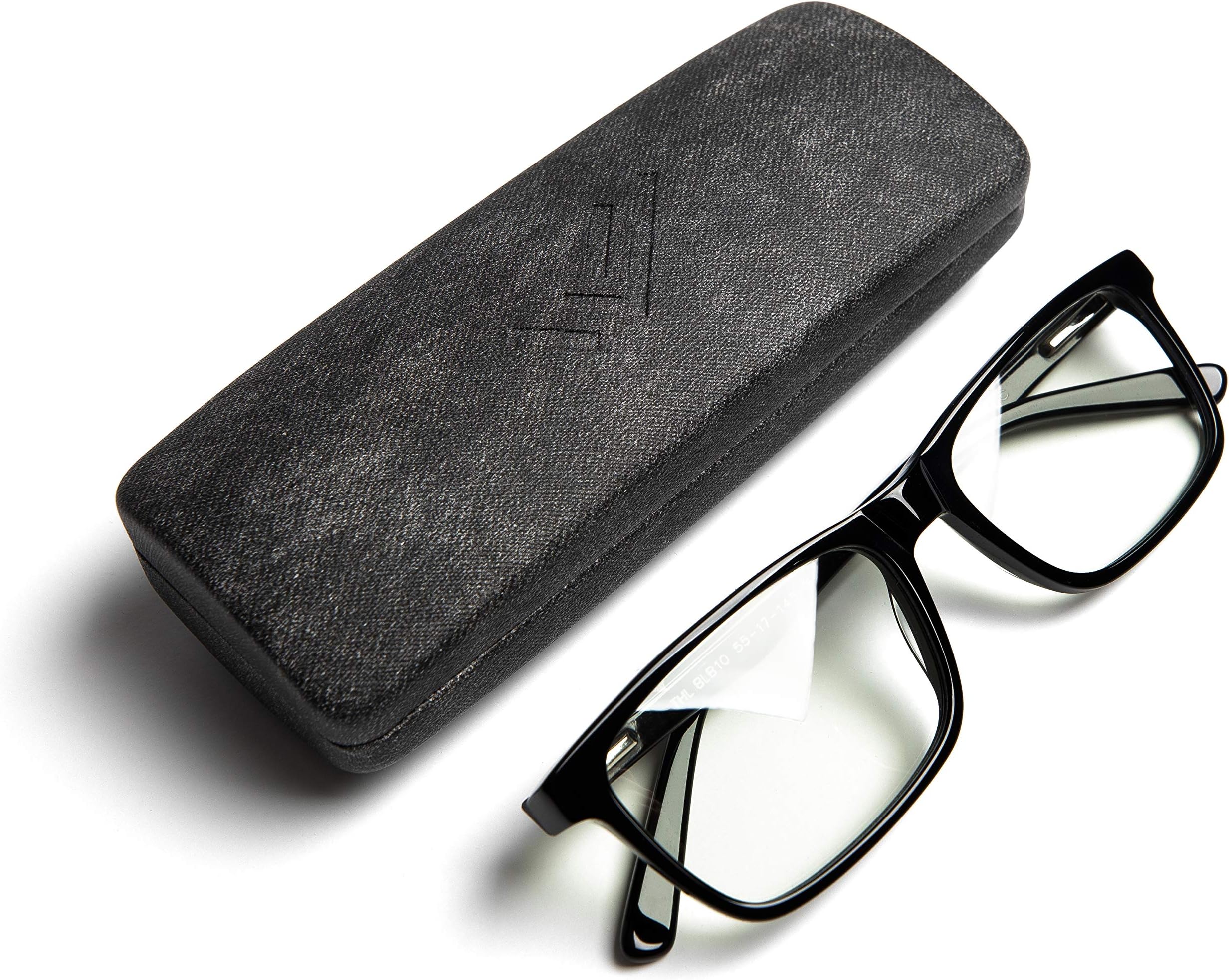 THL Sleep Blue Light Blocking Glasses for Professional Daytime Use - Clear Transparent Computer Filter Anti Eye Strain Lenses Square (Black) Wide Fit