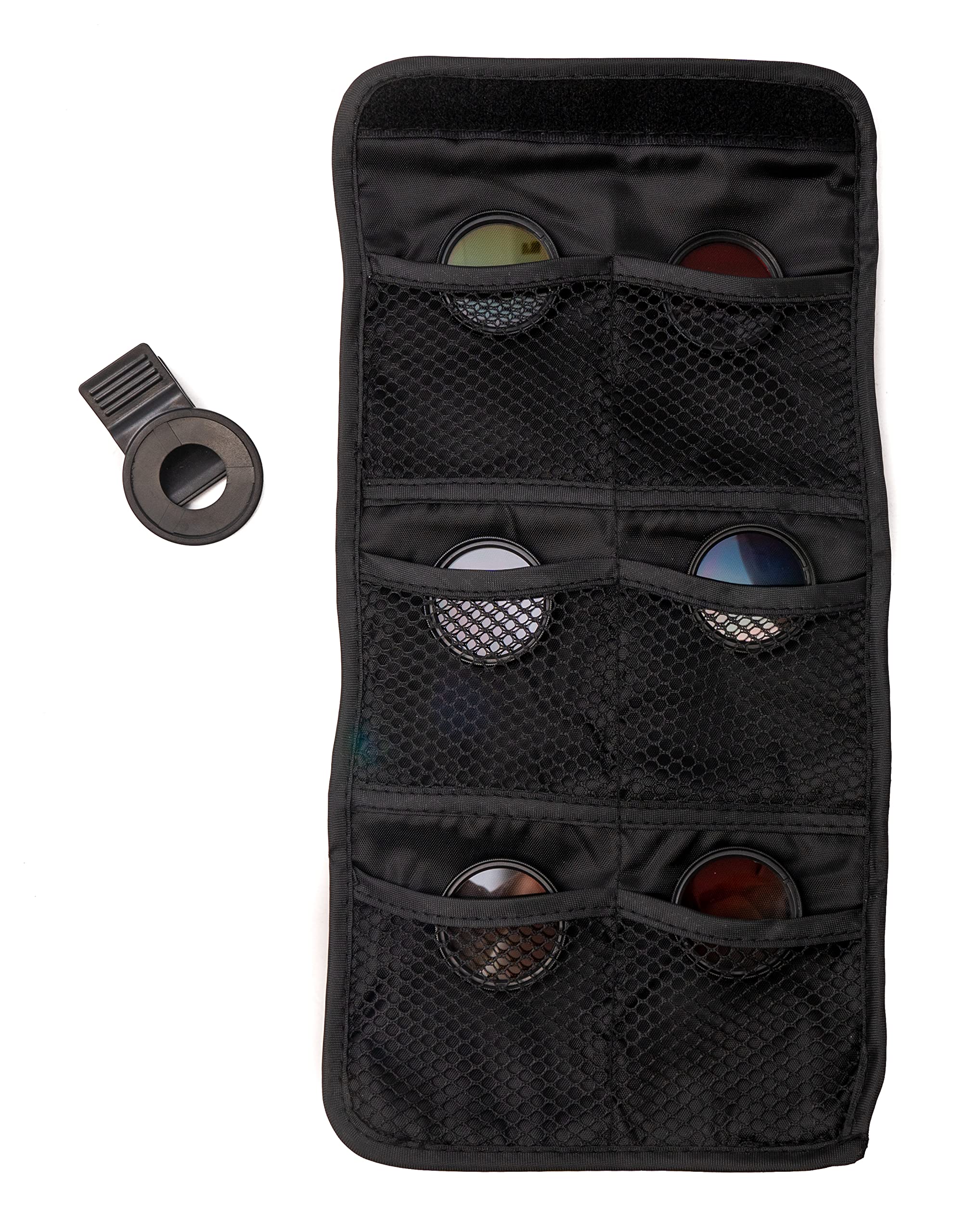 SYSTEM-S Farbfilter Set 37 mm 6 Stück mit Übergang Farbe Kit mit Clip Tasche in Schwarz