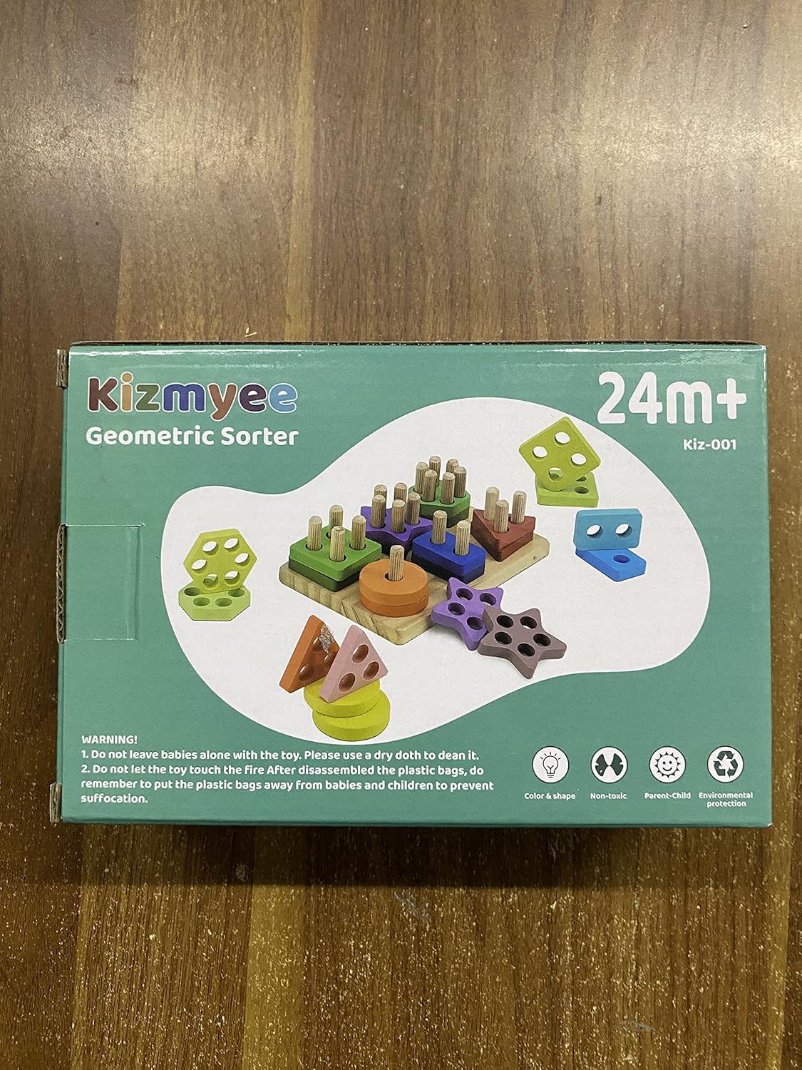Kizmyee Montessori Toddler Toys, 24pcs Geometric Shapes Sorting and Stacking Block Board, Wooden Educational Puzzles Gift for 1 2 3 Years Old Baby Boys Girls Toddlers 9 91Ca4iaWgzL. AC SL1500