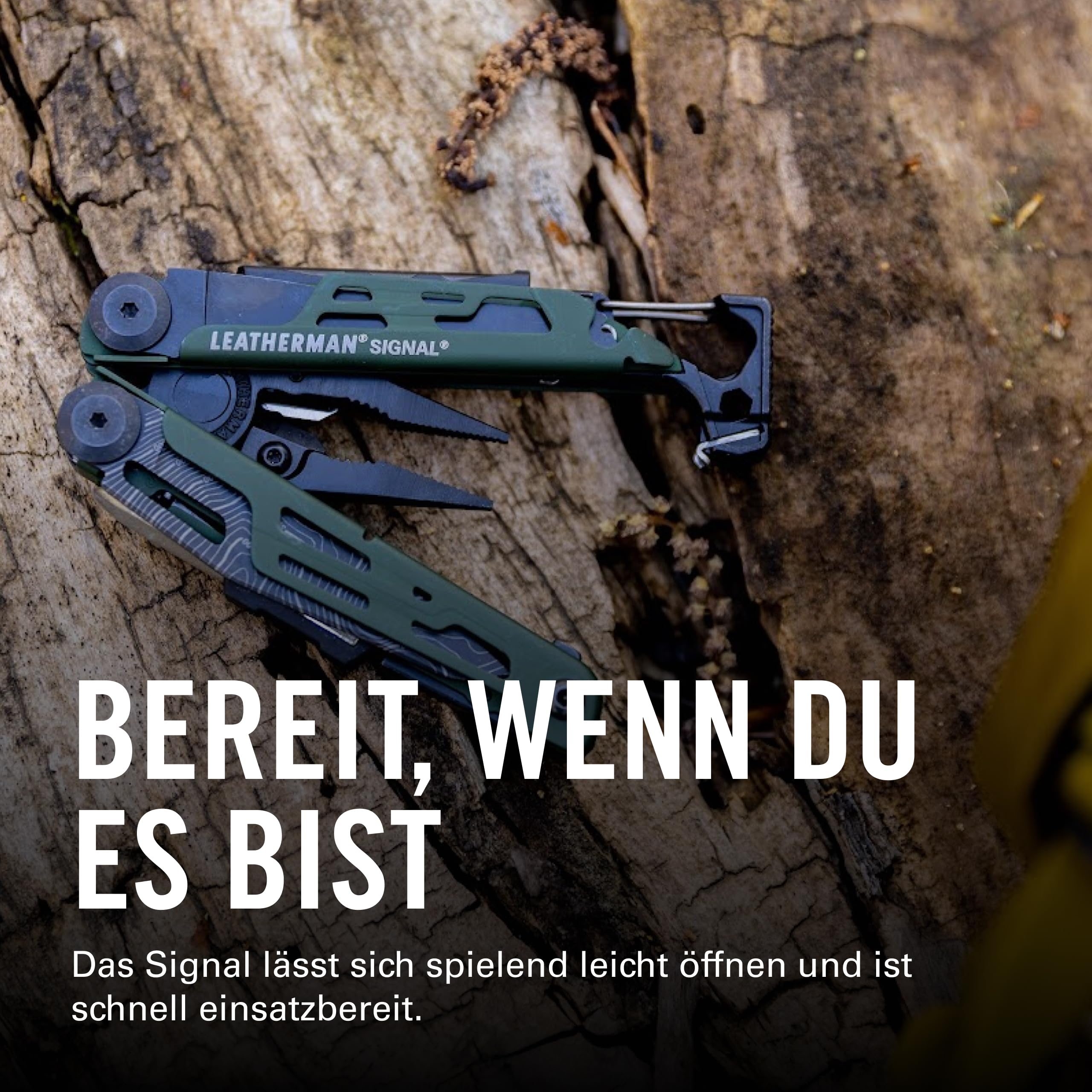 Leatherman Signal Multi-Tool - 19 Werkzeuge für Camping & Survival - Grün