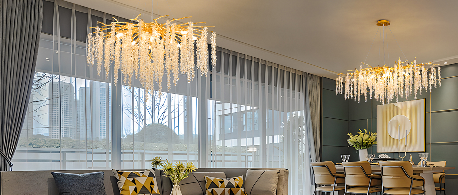 Puvaue Tree Branch Chandelier L47 Luxury Rectangular Crystal