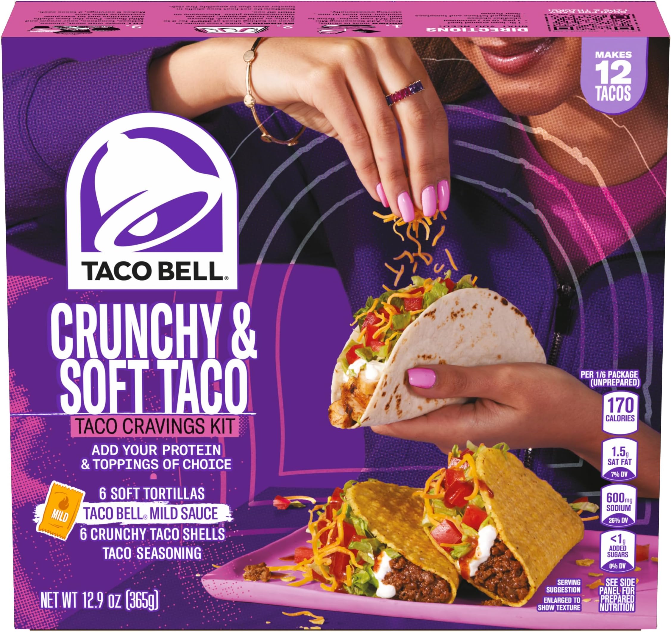 Taco Bell Crunchy & Soft Taco Dinner Kit (12.77 oz Box)