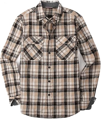 Alex Vando Mens Button Down Shirts Regular Fit Long Sleeve Casual Plaid Flannel Shirt