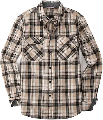 Alex Vando Mens Button Down Shirts Regular Fit Long Sleeve Casual Plaid Flannel Shirt