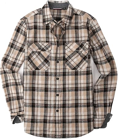 Alex Vando Mens Button Down Shirts Regular Fit Long Sleeve Casual Plaid Flannel Shirt