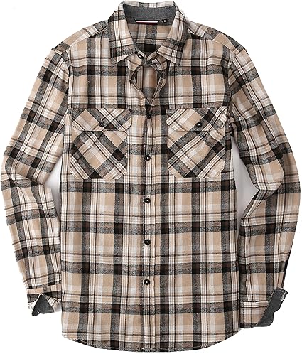 Alex Vando Mens Button Down Shirts Regular Fit Long Sleeve Casual Plaid Flannel Shirt