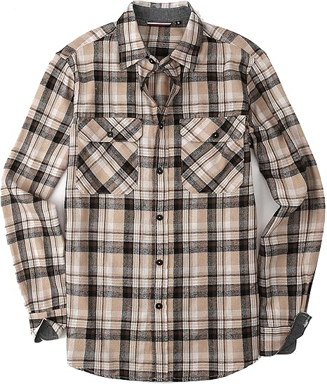 Alex Vando Mens Button Down Shirts Regular Fit Long Sleeve Casual Plaid Flannel Shirt