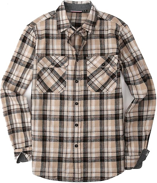 Alex Vando Mens Button Down Shirts Regular Fit Long Sleeve Casual Plaid Flannel Shirt