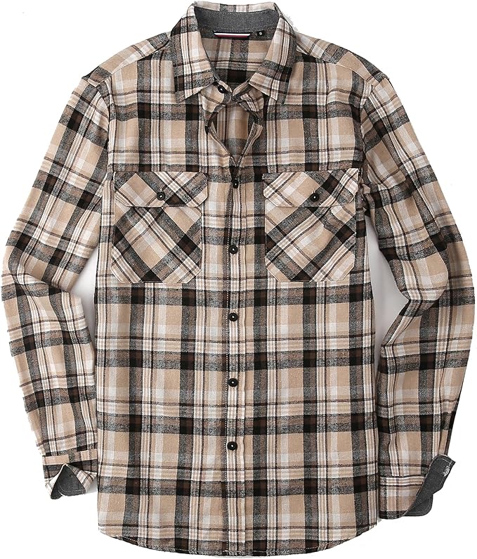 Alex Vando Mens Button Down Shirts Regular Fit Long Sleeve Casual Plaid Flannel Shirt