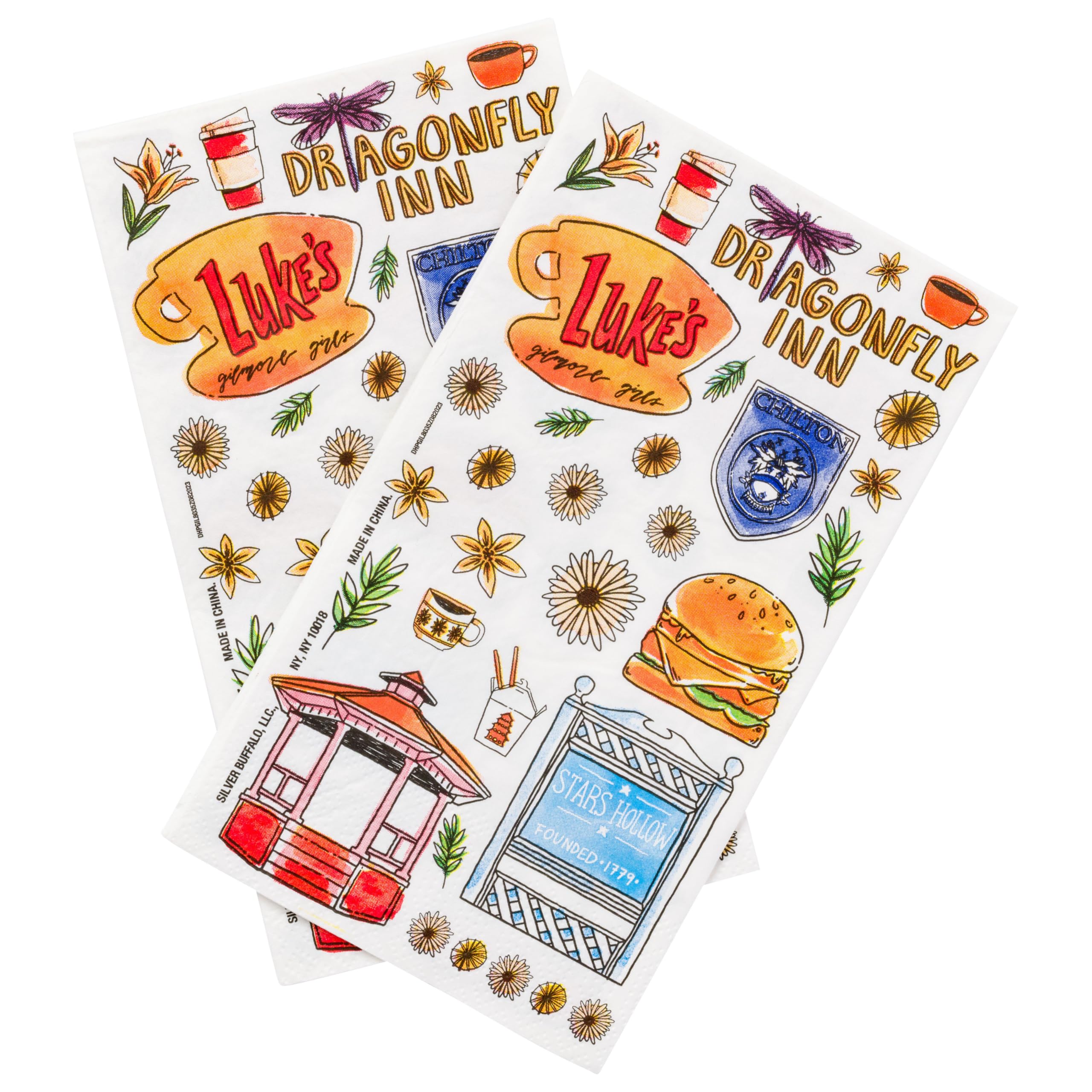 Gilmore Girls Featuring Dragonfly Inn, Chilton, Stars Hollow, and Luke’s Diner 32 Pack Party Paper Napkins