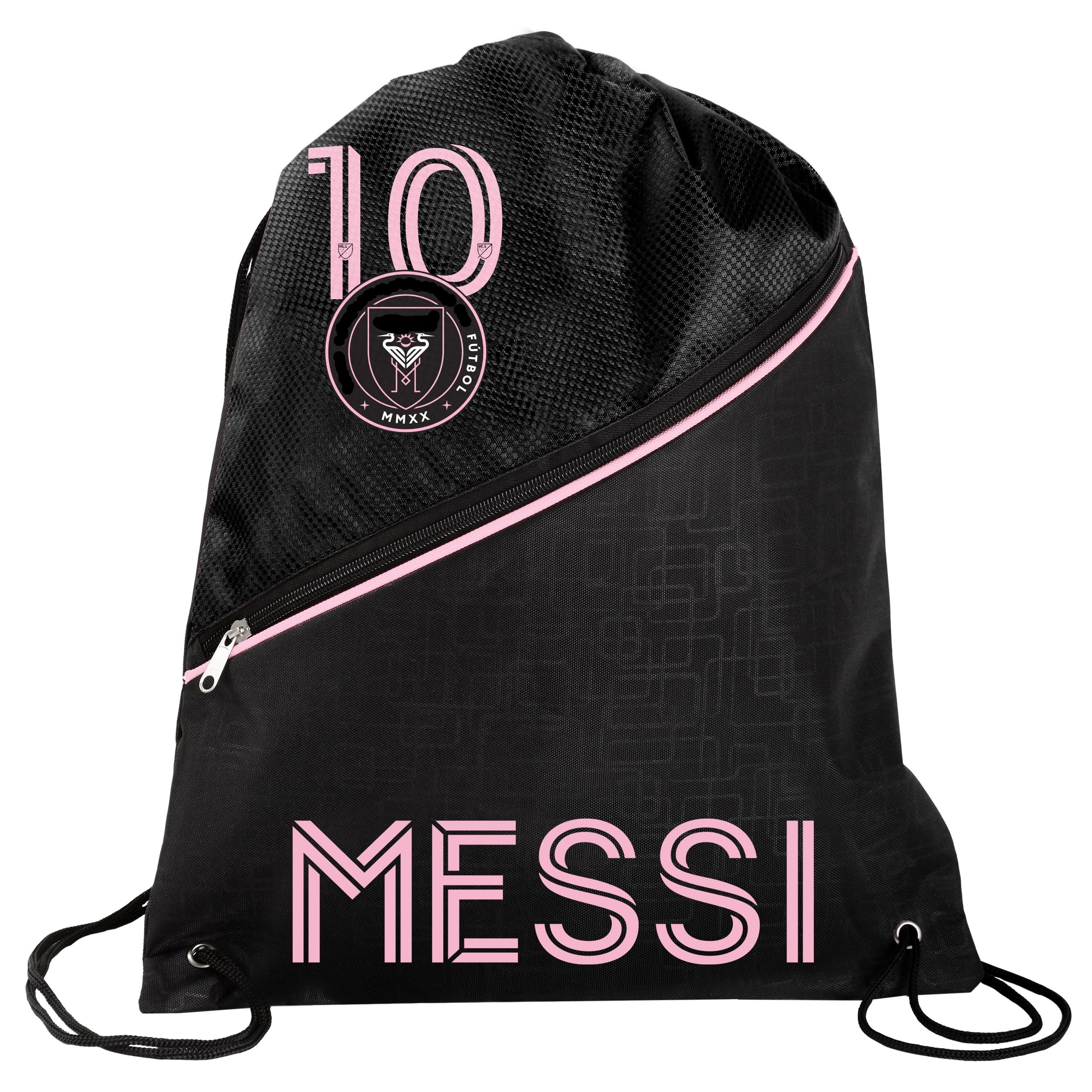 FOCO - MLS High End Diagonal Zippered Drawstring Backpack Gym Bag - Lionel Messi - Inter Miami CF