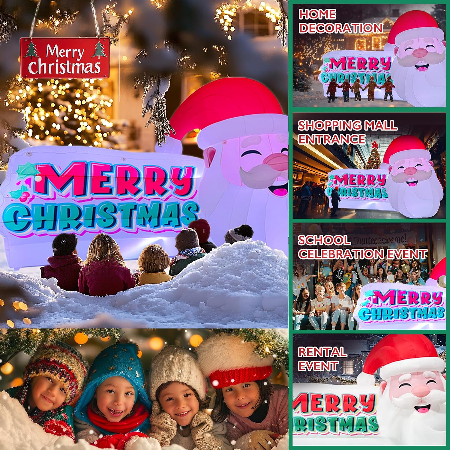 OZIS 21x13FT Giant Christmas Inflatable Santa Claus with LEDs.Outdoor Blow Up Santa Premium Inflatable Christmas Decoration for Outdoor Yard Lawn Party with 480W Blower