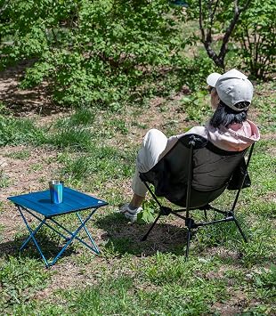 iClimb 1 Folding Table and 2 Anti-Sinking Large Feet Chair Bundle, Ultralight Compact for Two Person Outdoor Backpacking Hiking Camping Beach Concert
