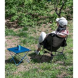 iClimb Ultralight Compact Camping Folding Beach Chair with Anti-Sinking Large Feet and Back Support Webbing (Black - Square Frame)