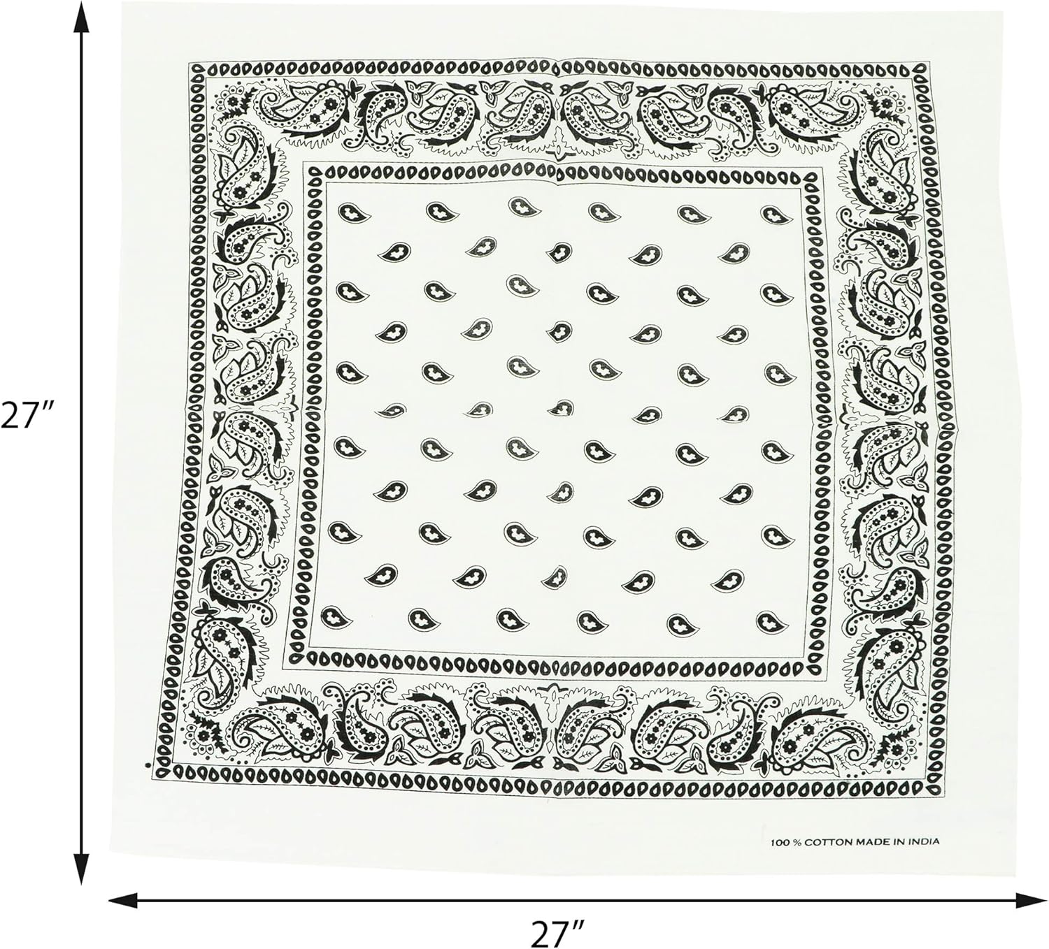 Motique Accessories Extra Large Paisley Bandana 27x27 Inch - Set of 4 - Image 4