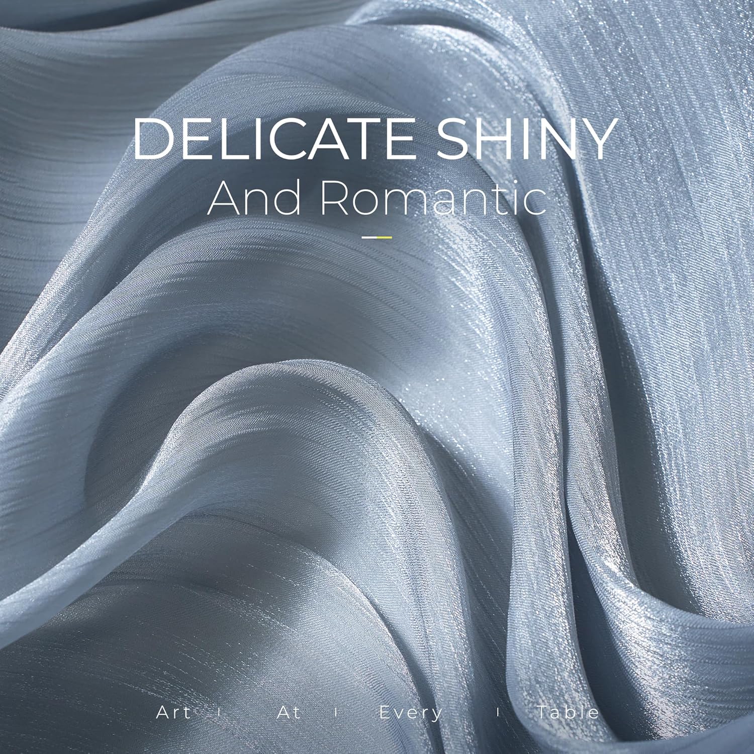 Leetaltree Dazzle Table Runner-Luxury Scarf Table Runner 120 Inch 10FT - Liquid Silk Shine, Elegant Gift Set with Card for Wedding, Christmas, Baby Shower, Holiday & Home Decor(Grayish Blue, Set of 3)