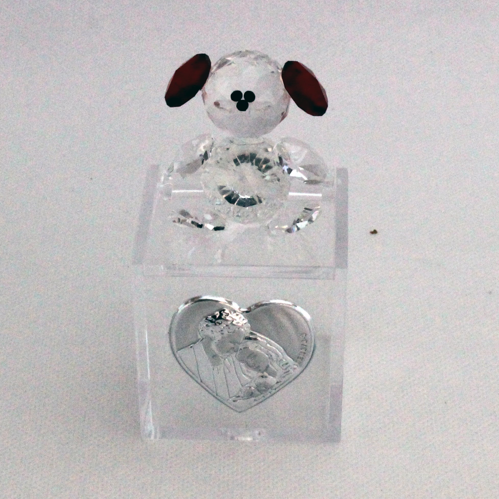 DLM25777 Scatoline in plastica Orsetto Cristallo Sacra Famiglia Rosso (Kit 6 Pezzi) bomboniera