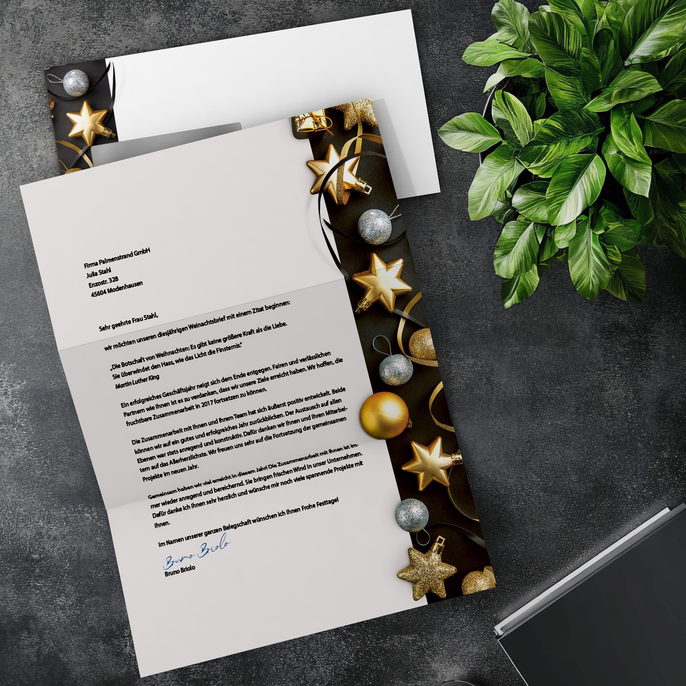 Weihnachtsbriefpapier-Set 100 Blatt A4 + 100 Kuverts mit Fenster