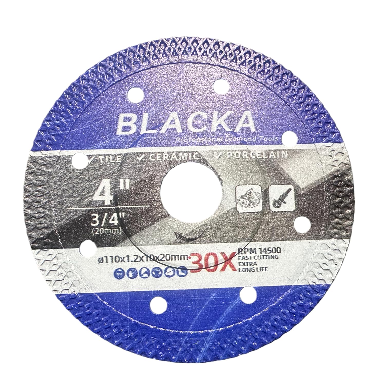 4" Diamond Saw Blades Rock Slabs High Hardness Ceramic Cutting Disc, 105mm Diamond Saw Blade for Rock Slabs, Compatible with Angle Grinder (5)