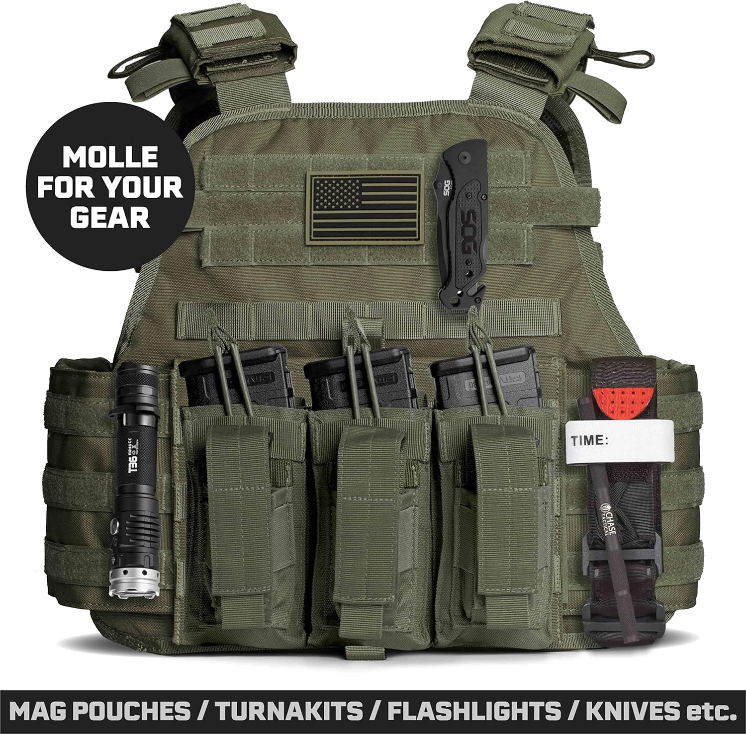 BattleVest Tactical Vest | Combat Veteran Owned Company | Fully Adjustable | Breathable 3D Mesh Liner (OD Green) : Sports & Outdoors