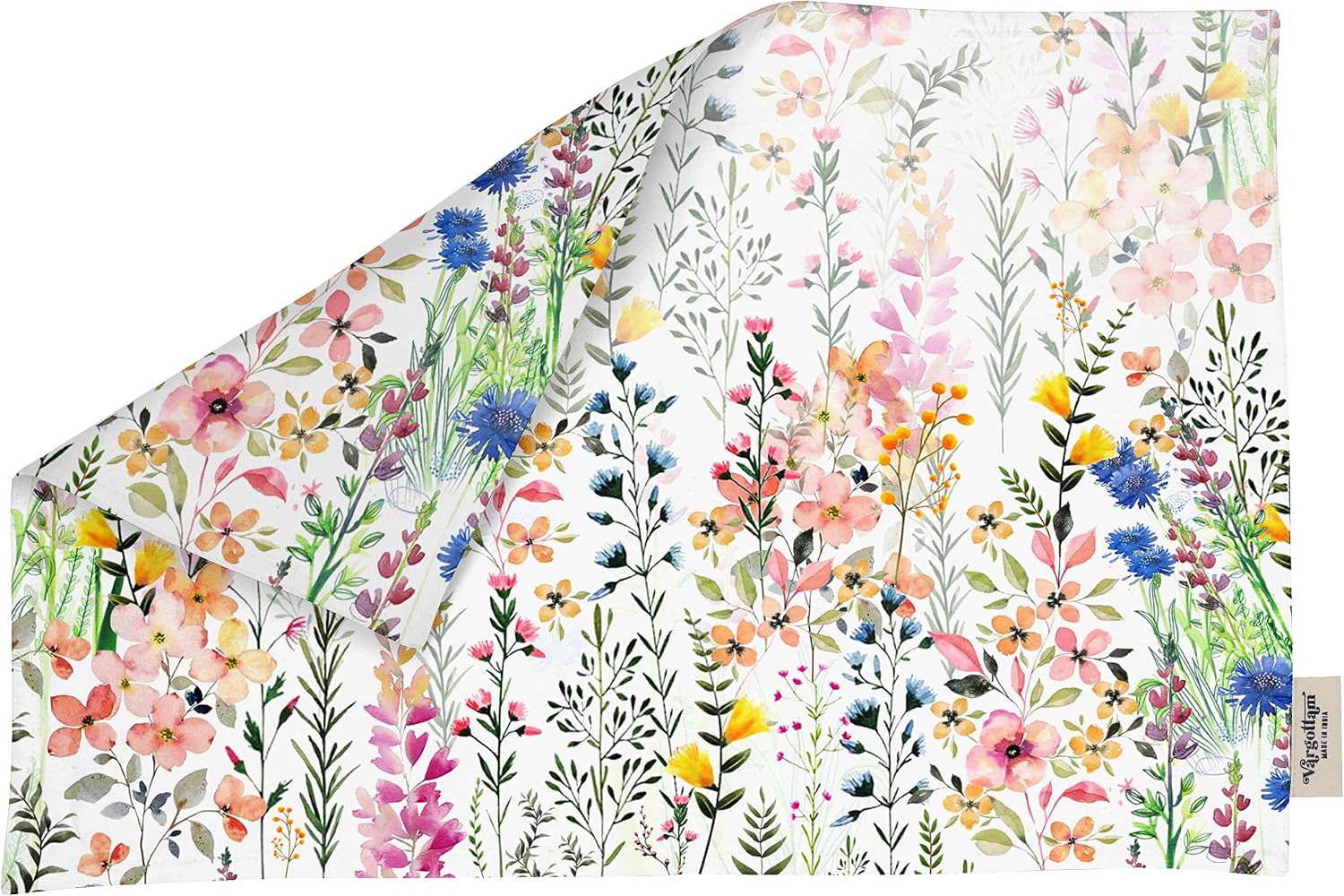 Placemats - Placemat for Dining Table, Set of 4- Printed & Reversible Cotton Napkin- Indoor Placemats for Home & Kitchen Dining Table- Spring Flowers (Multicolor)
