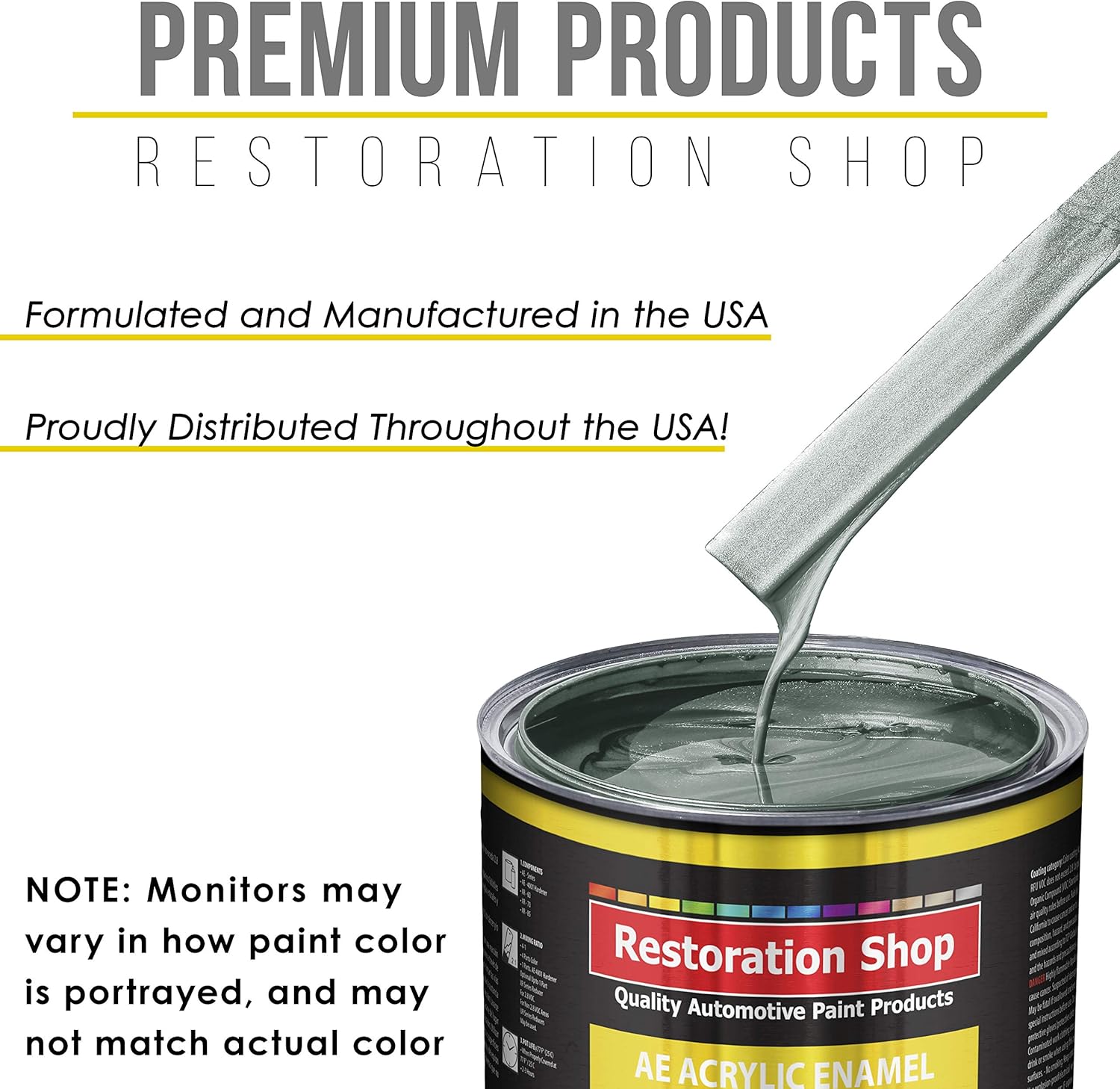 Restoration Shop - Steel Gray Metallic Acrylic Enamel Auto Paint - Gallon Paint Color Only - Professional Single Stage High Gloss Automotive, Car, Truck, Equipment Coating, 2.8 VOC