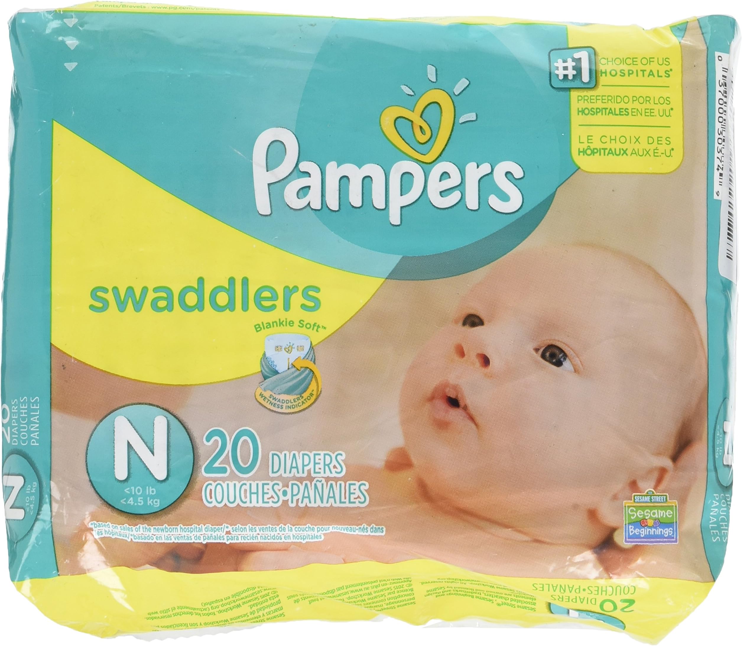 Swaddlers Diapers, Newborn (Up to 10 lbs.), 20 Count