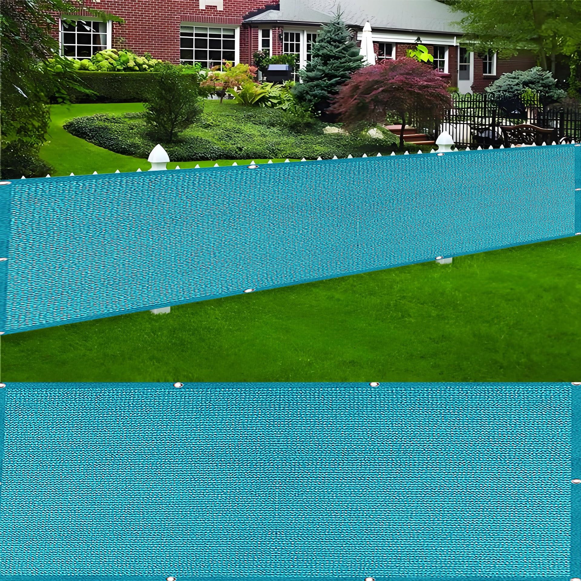 Lona de privacidad azul para terraza y balcones que transforma tu patio exterior