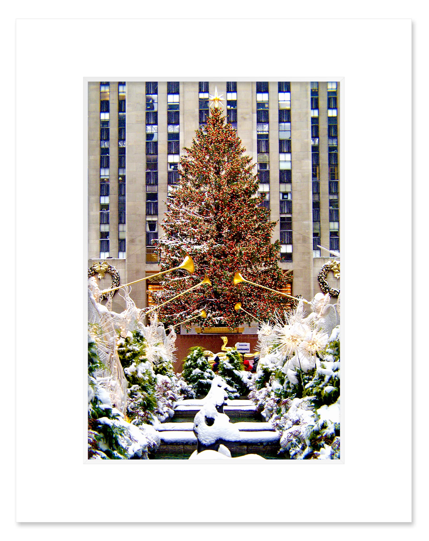 Rockefeller Center Christmas Tree - Fine Art Matted Print from NYC Collection Image 7x10 5 Mat 11x14 Inch