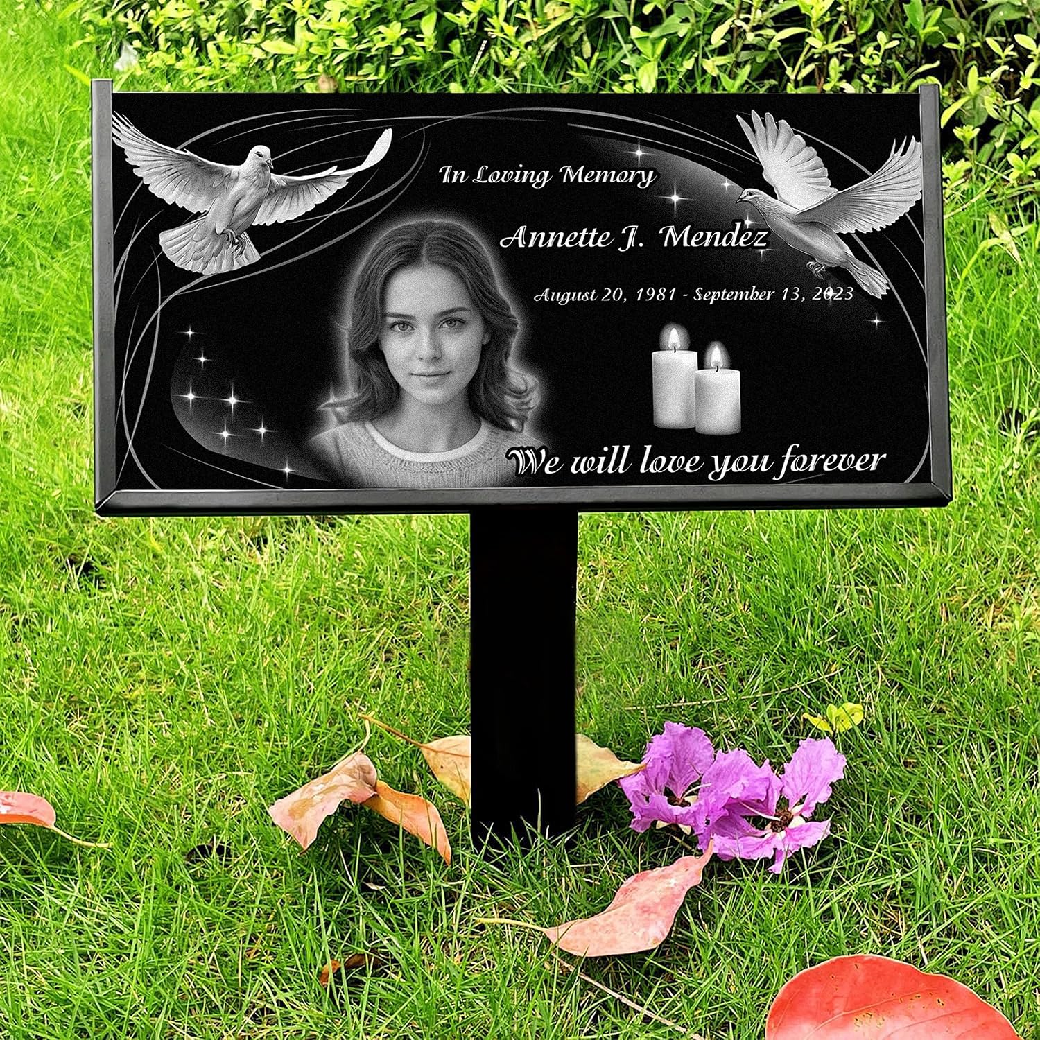 Amazon.com : HALERGED 16x8 Headstone/Tombstone, Personalized with