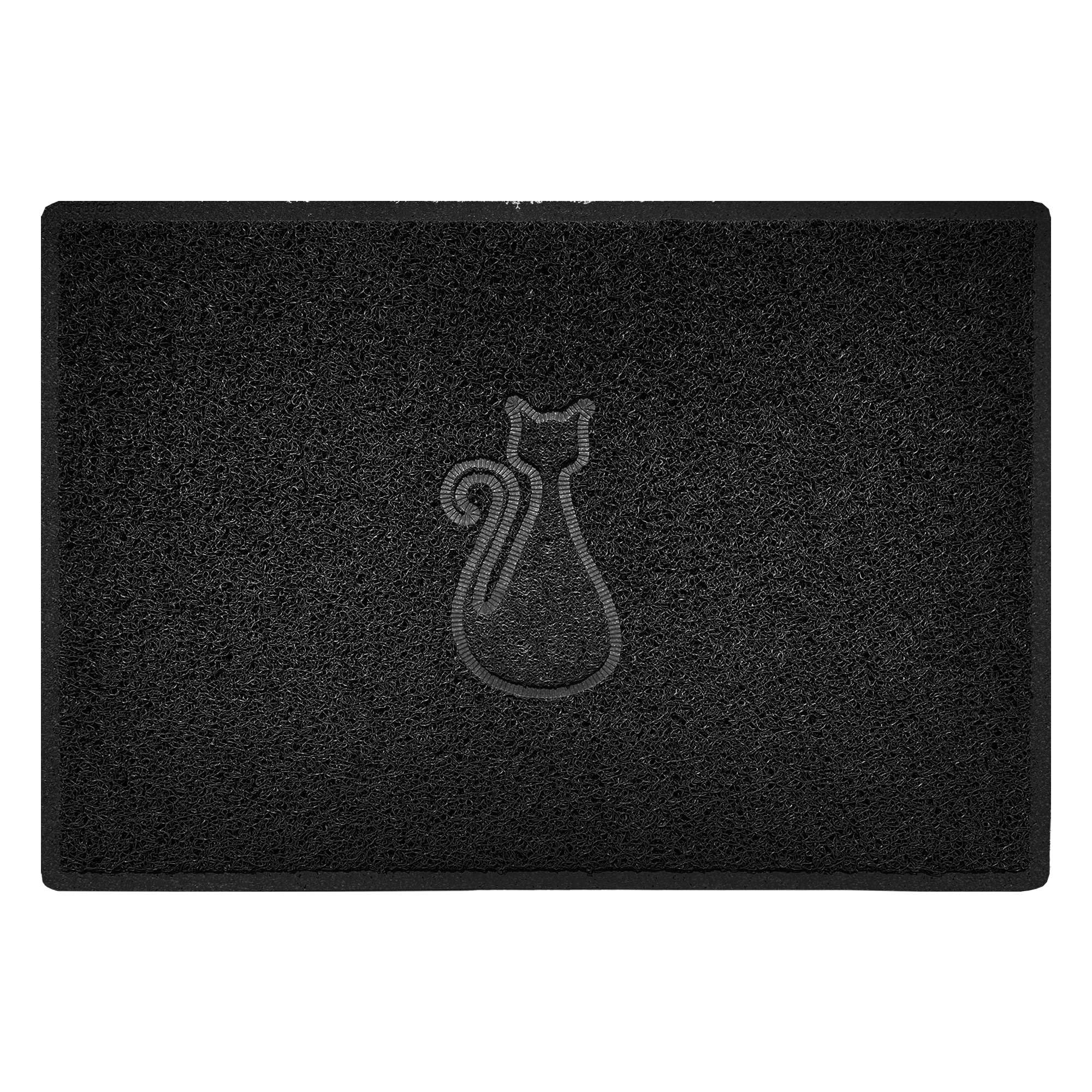 Nicoman CAT Embossed Shape Door Mat Dirt-Trapper Washable Barrier Doormat-(Use Indoor or Sheltered Outdoor)-(90x60cm/3x2ft,Large) Black