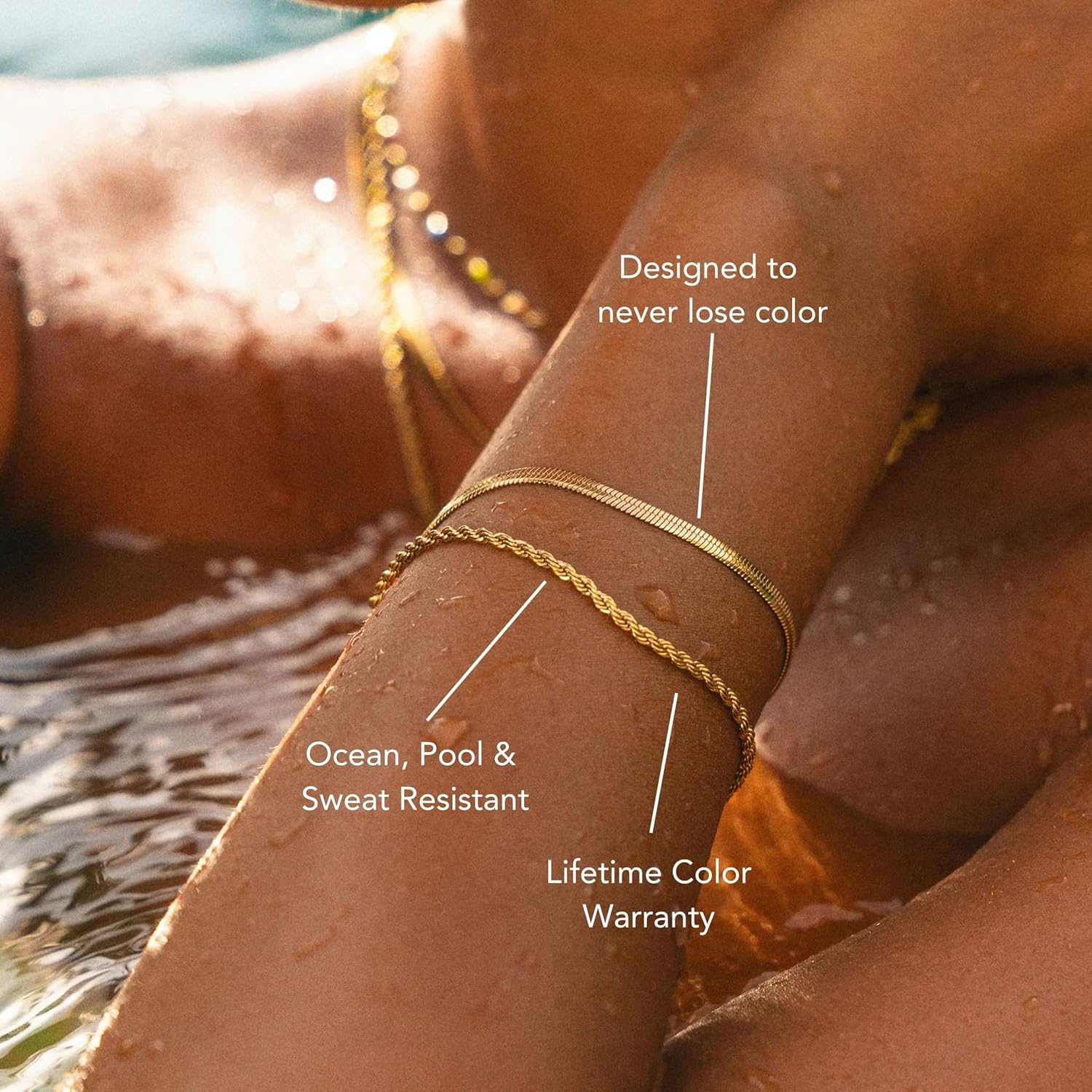 Gold Bracelets Set for Women Non Tarnish Trendy,14K Gold Plated Dainty Stackable Paperclip Cuban Link Chain Bracelets, Simple Cute Cuff Bracelets Jewelry Set Adjustable 7"+2" - Image 4