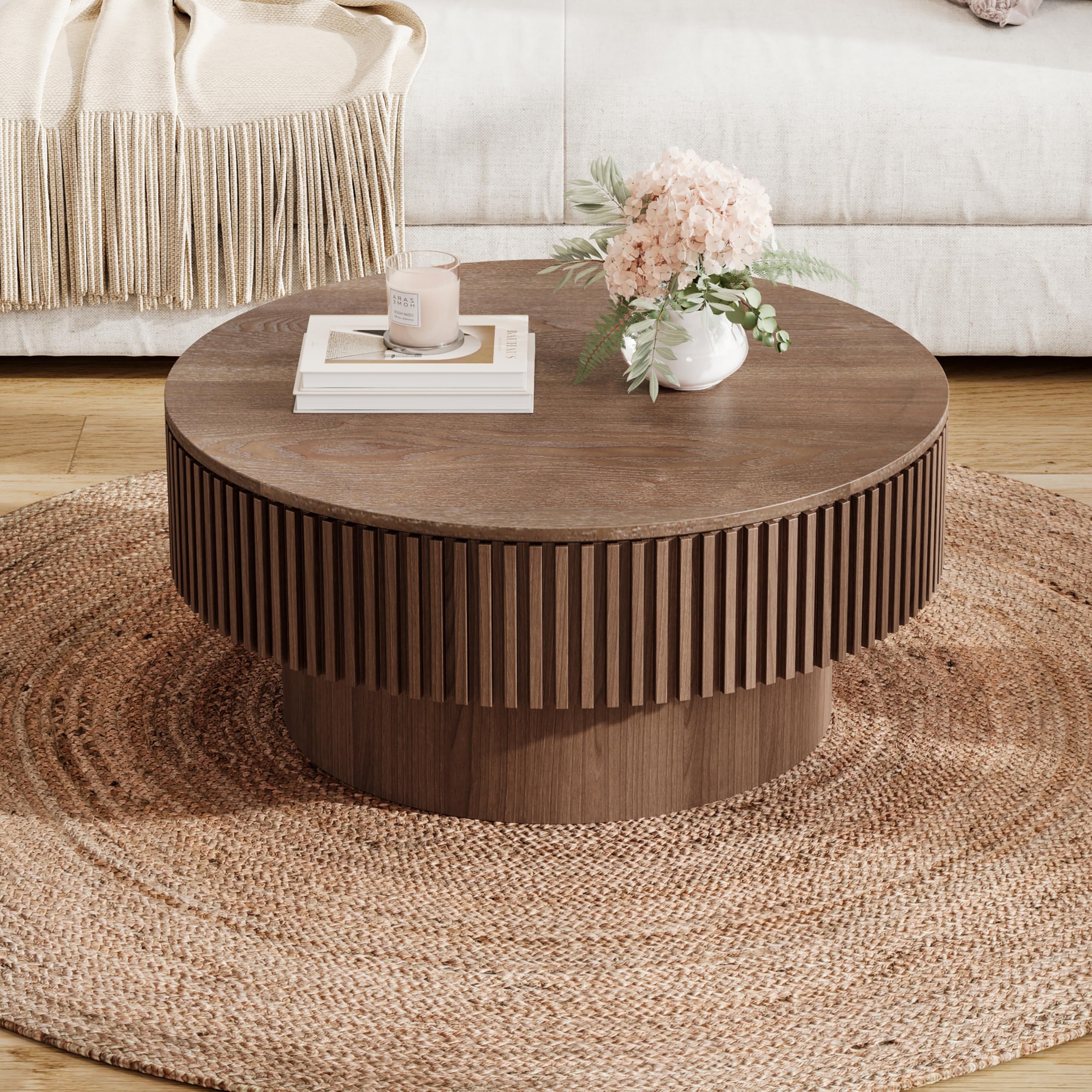 Amazon.com: HanStrong Round Coffee Table with Storage, 31.5