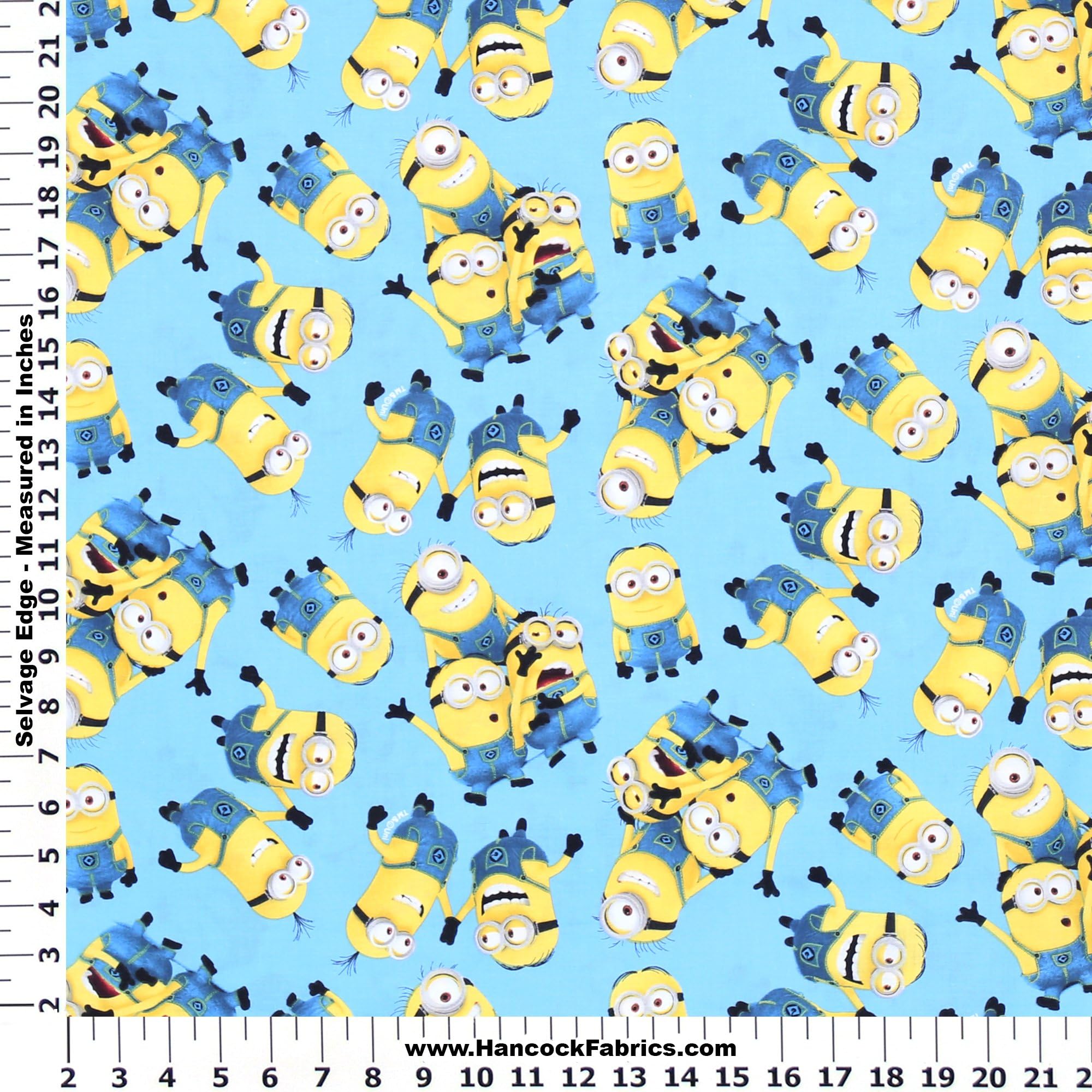 Minion Group Toss Cotton Fabric - Sold By the Yard