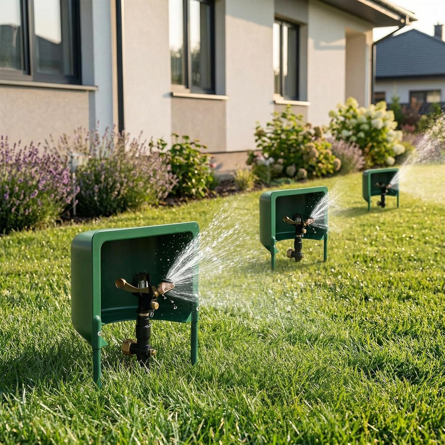 Sprinkler Guards Shields Splash Cover, Overspray Sprinkler Head Protector for Outdoor Lawns, Parks, Garden, Backyard（4 Pack ）