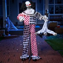 JOYIN Halloween Animatronics Clown Holding Doll, Life Size Halloween Decoration Outdoor with Motion &amp; Sound &amp; Light, IR Sensor Activated Animated Decor for Party Supplies Haunted House Yard Lawn