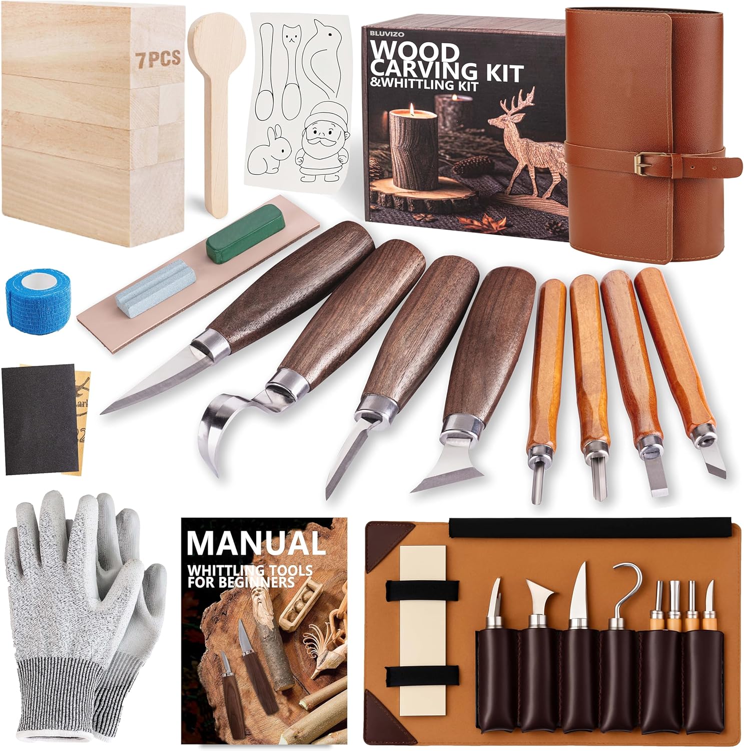 Wood Carving Kit Whittling Kit: Deluxe Wood Carving Tools