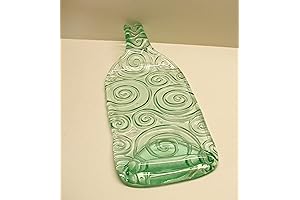 Upcycled Chevron Striped Textured Wine Bottle Cheese and Charcuterie Board with Wine Glass Holder