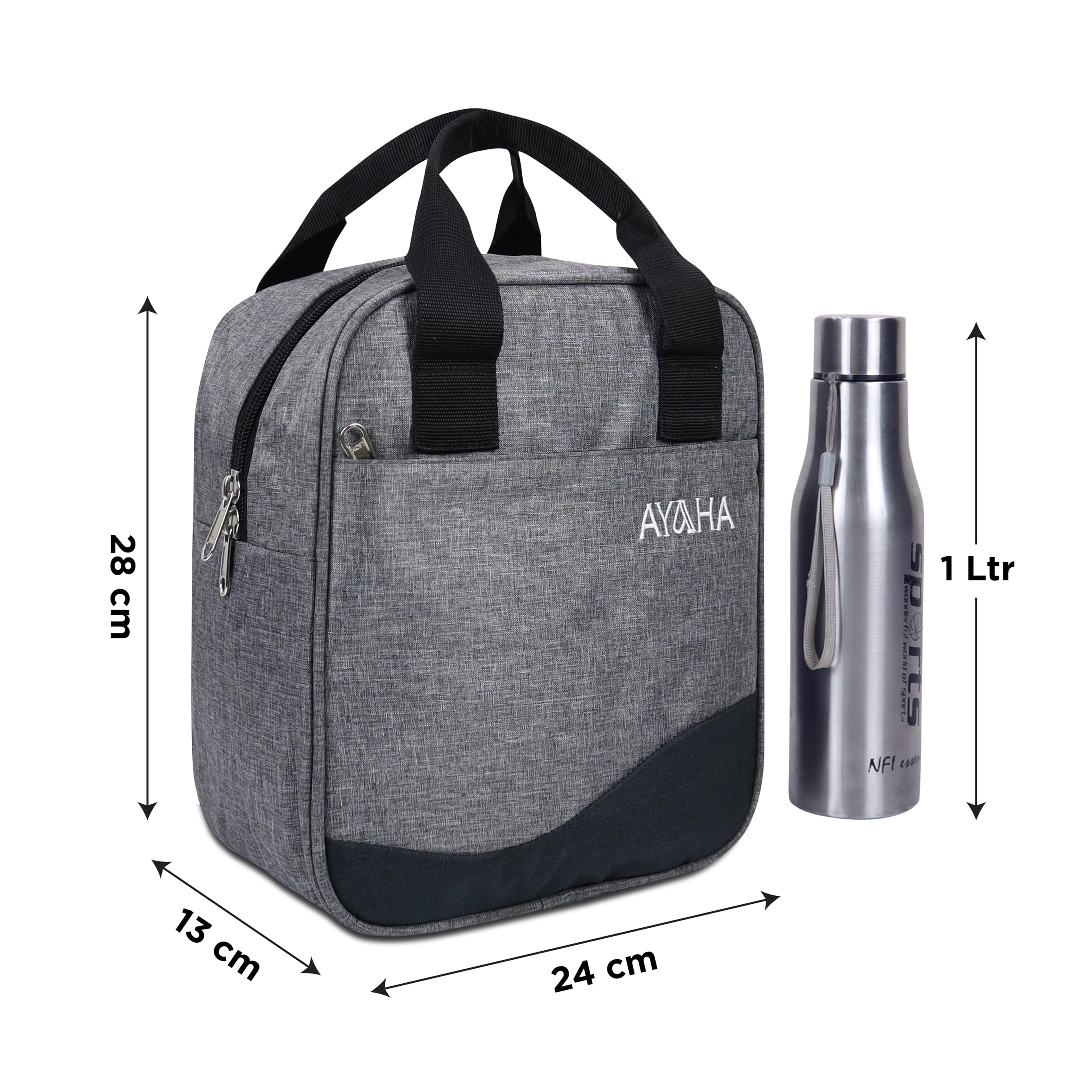 AYAHA Lunch Bag Office Tiffin Bags for Men Women | Travel Lunch Bag for Lunch Tiffin Box & Bottle | Insulated Leakproof Storage Bag for Office & School 2