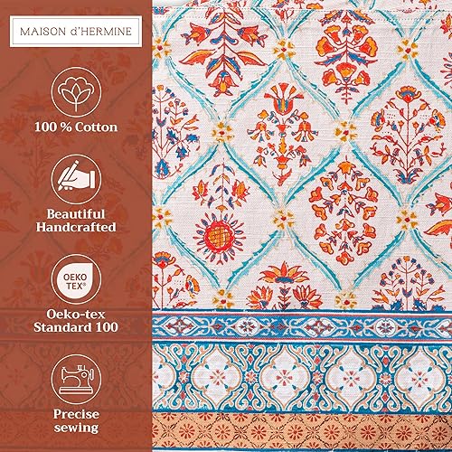 Miniatura 2 de Maison d' Hermine Juego de 4 manteles individuales de tela 100% algodón, decorativos y lavables, para regalos, cenas, vacaciones, bufé y uso de