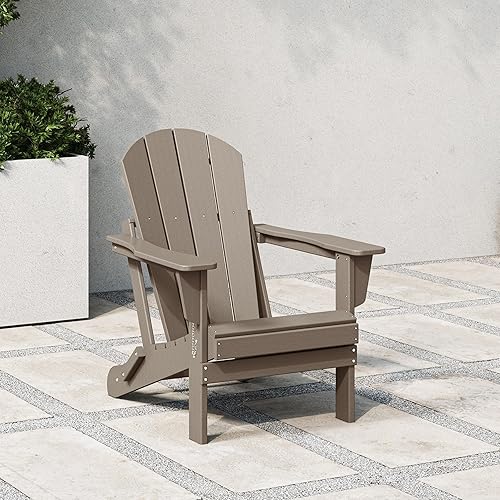 Vista 146 de WestinTrends Malibu HDPE - Silla plegable Adirondack de polietileno para exteriores, color azul pacífico Pacific Blue