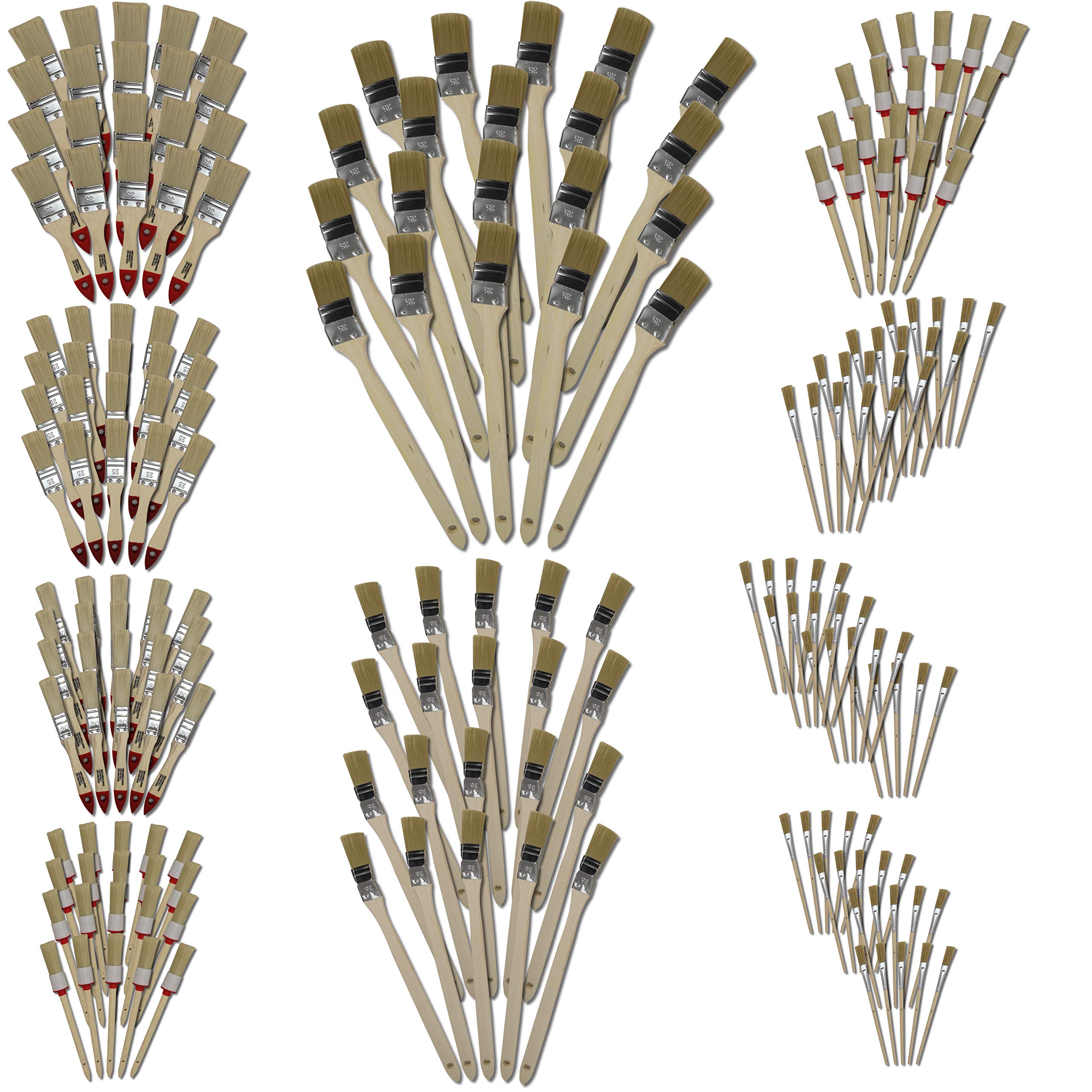 200 TLG. Pinselset Malerset Flachpinsel Rundpinsel Heizkörperpinsel Emaillepinsel Lackpinsel Farbe