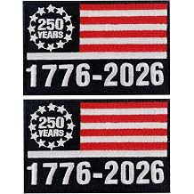 GUYI 2Pcs 250 Years America Flag Patches, USA 250th Anniversary Patriotic Design,1776-2026 Birthday Hook and Loop Patches for Hats, Bags, Backpacks, Vest, Military Uniforms,Tactical Gears Etc