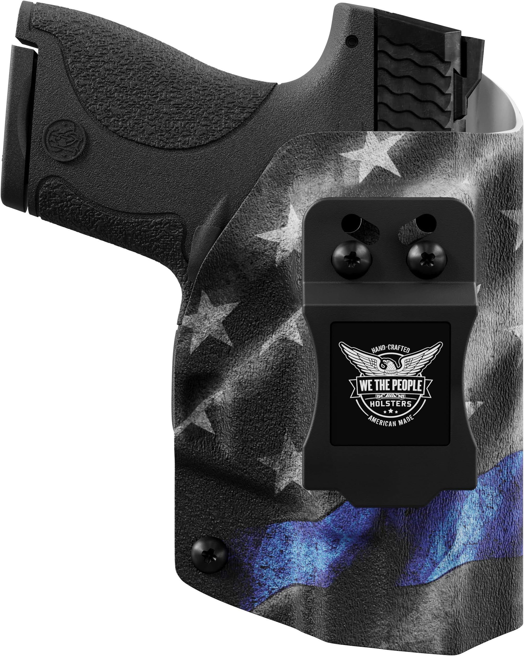 We The People Holsters - Thin Blue Line - Inside Waistband Concealed Carry - IWB Kydex Holster - Adjustable Ride/Cant/Retention