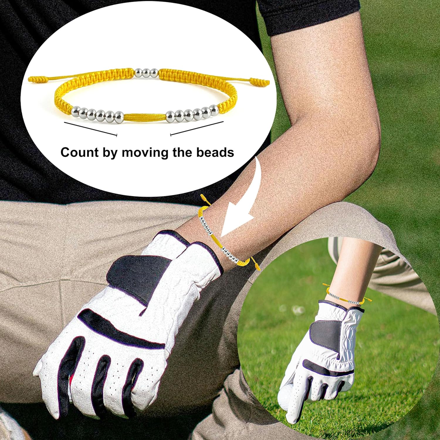 15 Beads Sterling Silver Golf Scorekeeper Bracelet for Women—12 Scoring Beads Graceful Handmade Braided Adjustable Swing Counter—Premium Golf Enthusiasts Gift Accessory Durable and Stylish - Image 3