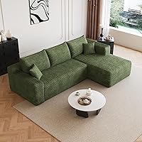 Vista 22 de Sofás modulares de 108 pulgadas para sala de estar, sofá moderno en forma de L, sofá tapizado sin estructura, asiento profundo, con diván, marrón